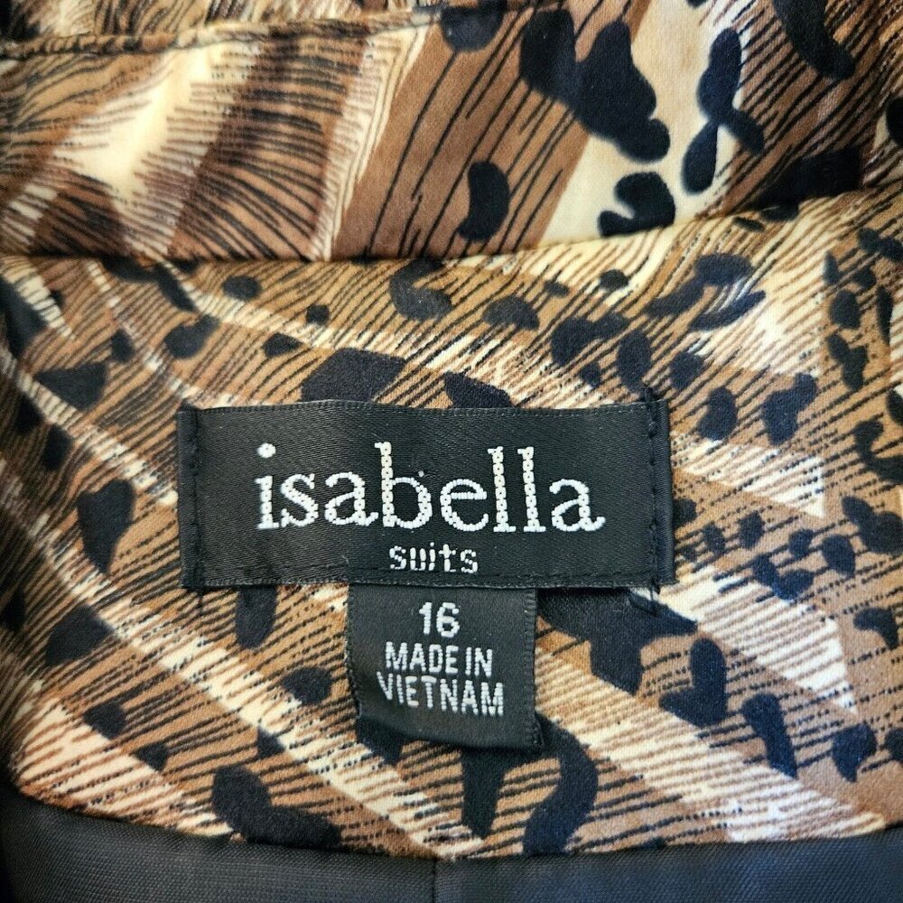 Isabella Suits Animal Print Blazer 16 - Mob Wife Cheetah Zebra Print Jacket L - Picture 11 of 11